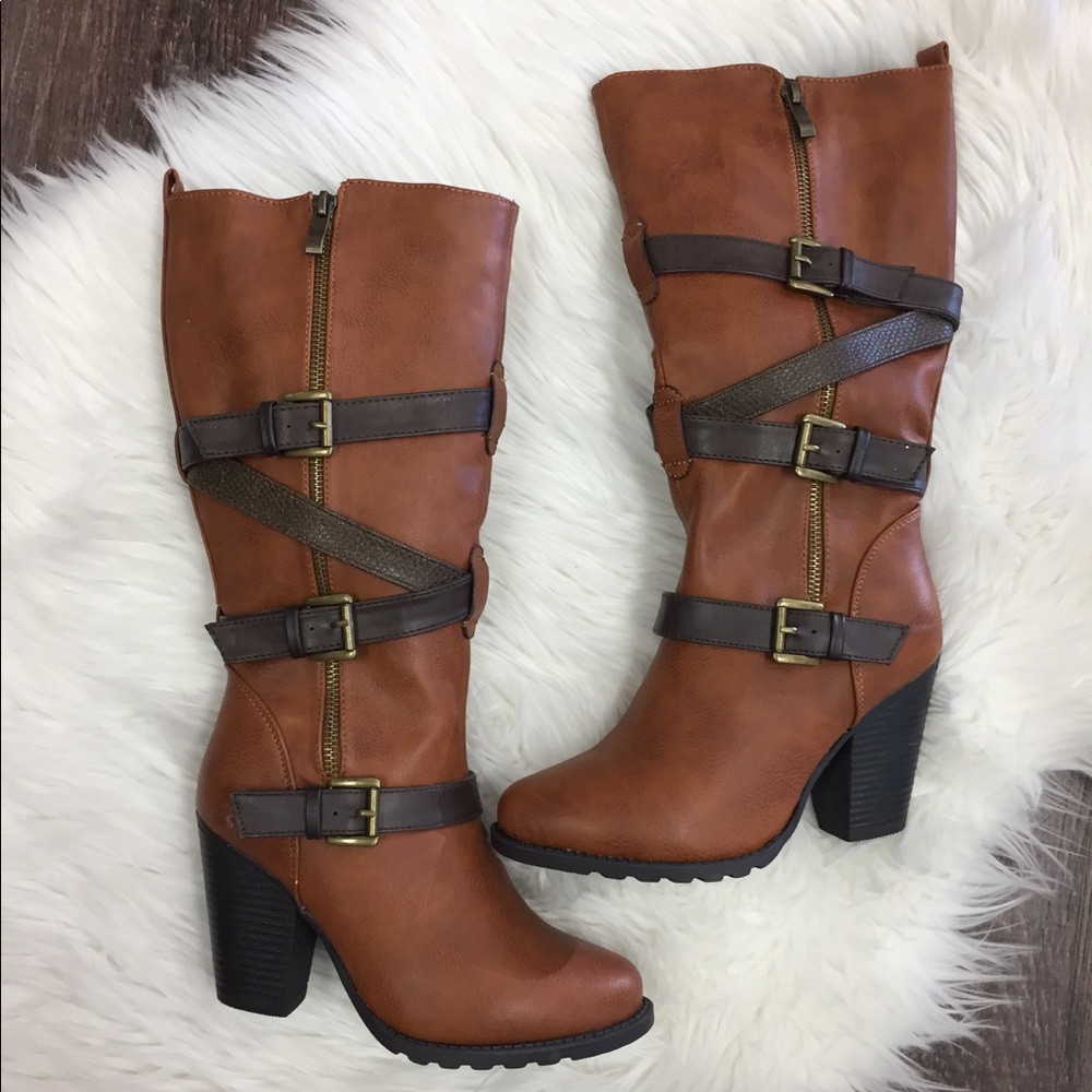 Two-Toned Heeled Boots